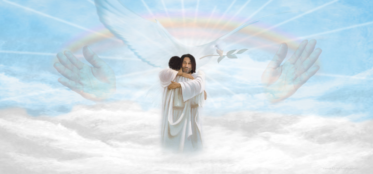 P 117 BL In Gods Arms (AA) Clouds Blue